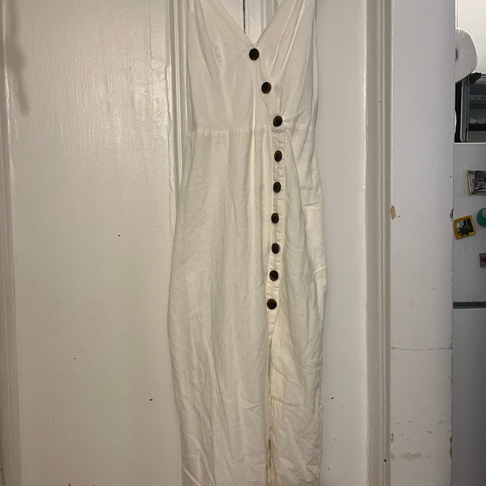 Urban Outfitters white wrap dress with adj spaghetti straps. All lined.